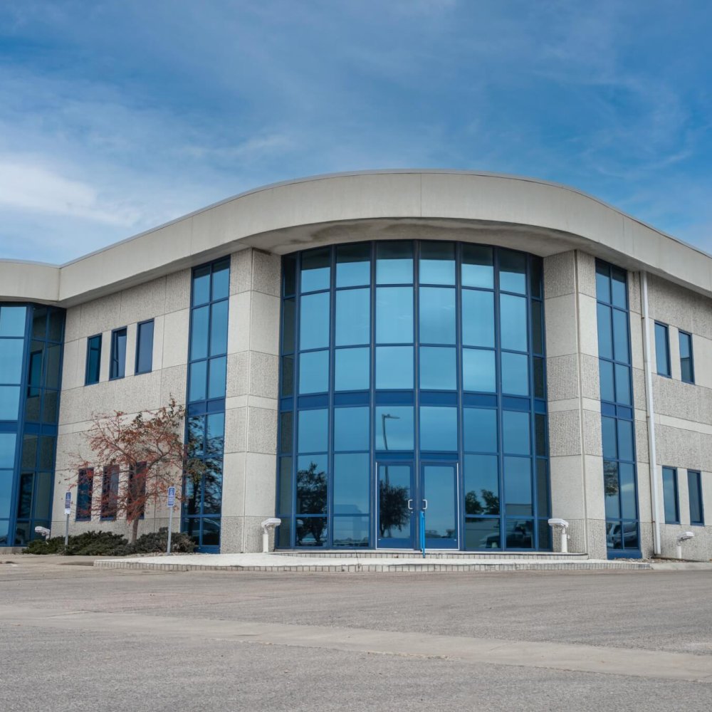 Front entrance of renovation and addition to McNeilus Steel in Dodge Center MN from General Contractor Construction Company